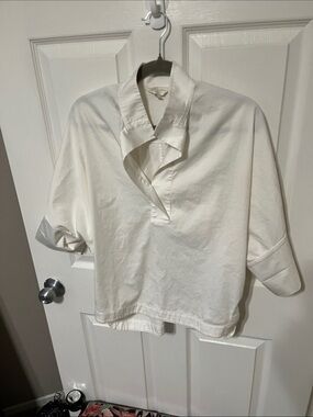 Ted Baker Cream Button-Down Shirt with Contrast Collar